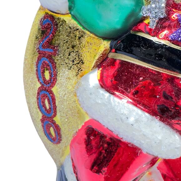 KURT ADLER Santa on Moon Xmas ornament Vintage Blown Glass Komozja Poland 2000 - Picture 7 of 14